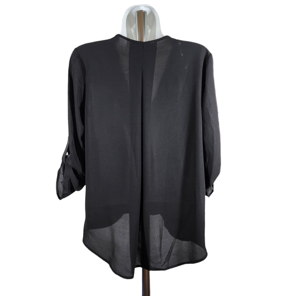 LUSH FAUX WRAP ROLL TAP BLOUSE - Picture 2 of 9